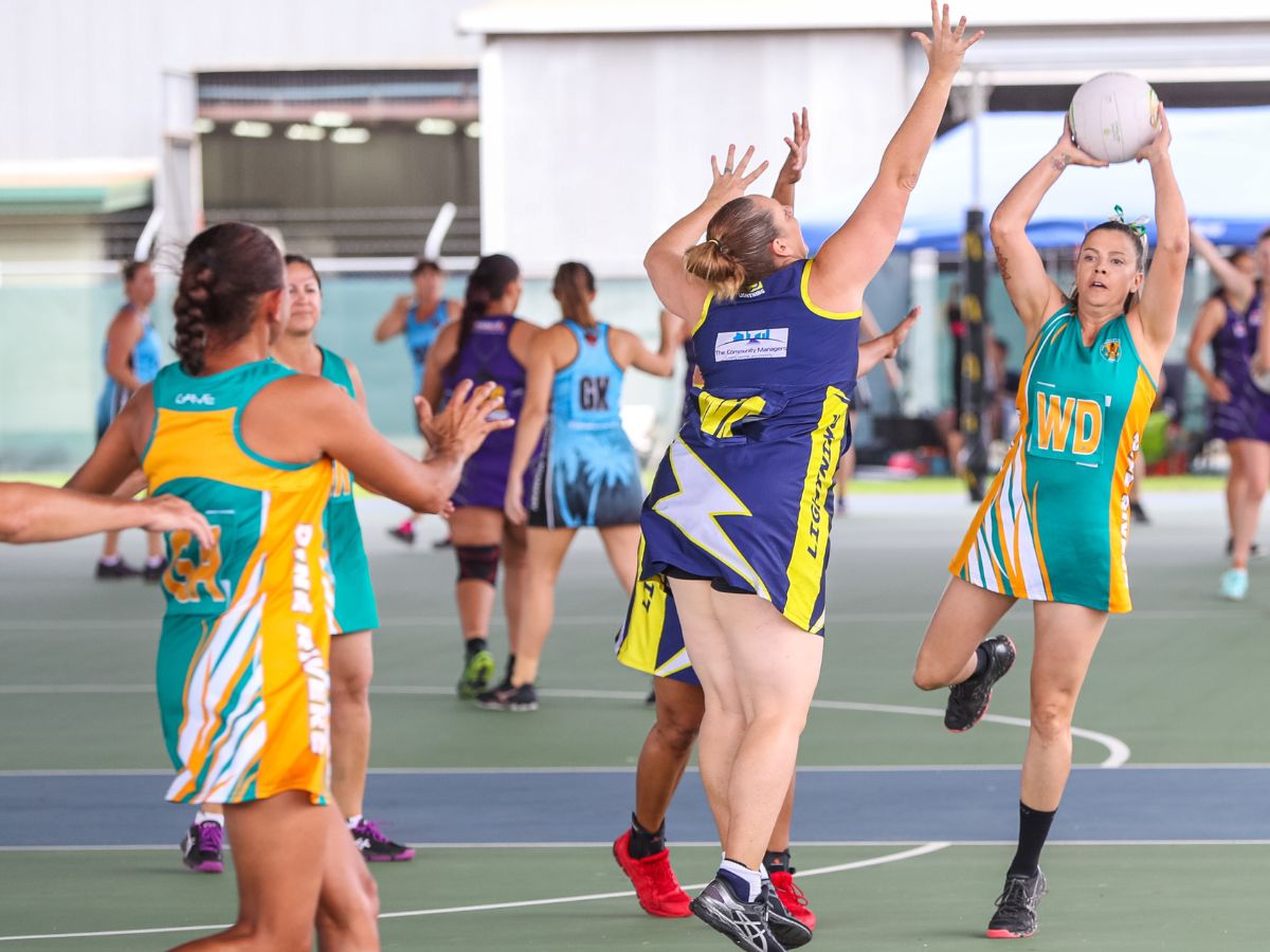 Masters playing netball