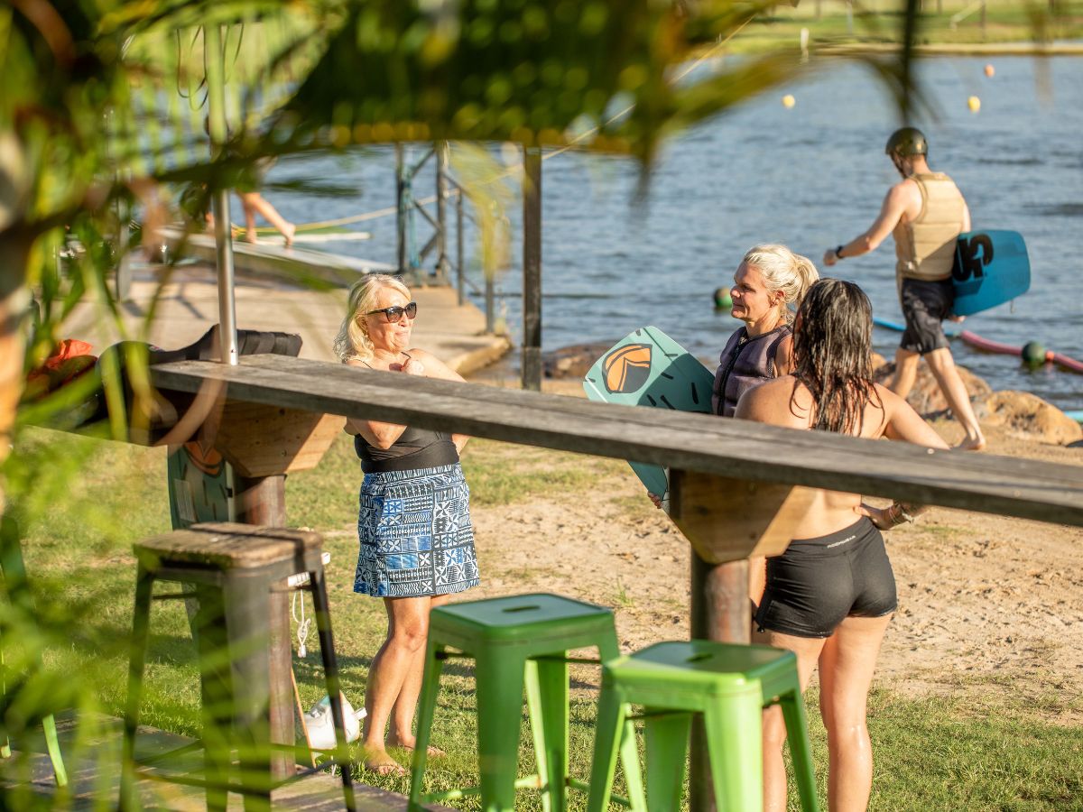 Women masters chatting in a group