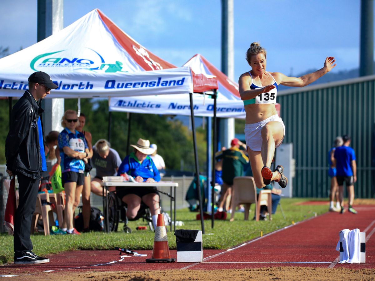 Masters doing long jump