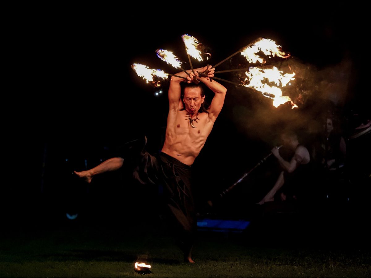 Performer dancing with flames